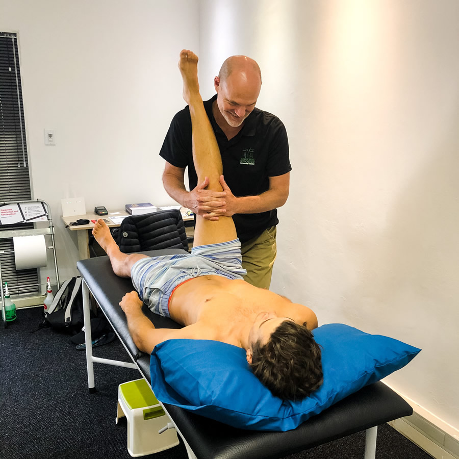 Sports injury physiotherapy session at Brookwood Physio Sports injury physiotherapy session at Brookwood Physio